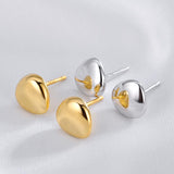 Plain 925 Silver Stud Earrings Trendy Gold Plated Jewelry For Women - lanciashow