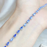 Pear Cut Tanzanite Bracelet 925 Sterling Silver With Natural Gemstone Jewellery