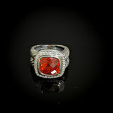Split Shank Cushion Cut Red Cubic Zirconia Stone Vintage 925 Sterling Silver Ring Fashion Jewelry