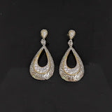Pear Shape 925 Sterling Silver With White CZ Stud Drop Earrings Retro Jewelry