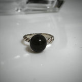 8mm Round Onyx Petite Ring 925 Sterling Silver With Stone Jewelry For Women