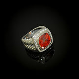Split Shank Cushion Cut Red Cubic Zirconia Stone Vintage 925 Sterling Silver Ring Fashion Jewelry