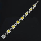 Renaissance Bracelet 925 Sterling Silver With 7mm Cushion Cut Yellow Zirconia Jewelry