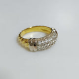 925 Sterling Silver Gold Plated Pave Cluster CZ Ring Fashion Jewelry For Women