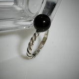 8mm Round Onyx Petite Ring 925 Sterling Silver With Stone Jewelry For Women