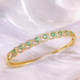 Natural Gemstone Jewelry 925 Silver With Columbia Emerald Bangle