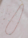 Strawberry Crystal Amaon Stone Natural Beads Necklace DIY Handmade Jewelry