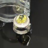 Split Shank Cocktail Ring 925 Sterling Silver With Lemon Stone Cubic Zirconia Jewelry