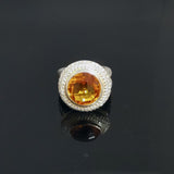 Vintage Split Shank Statement Ring 925 Sterling Silver With Round Cubic Zirconia Jewelry