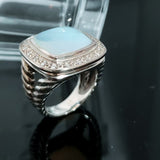 Split Shank Oxidized 925 Sterling Silver Jewelry Cushion Cut 14mm Imitation Moonstone Ring