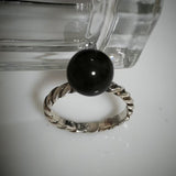 8mm Round Onyx Petite Ring 925 Sterling Silver With Stone Jewelry For Women