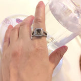 Square 7mm Smoky Cubic Zirconia Ring 925 Sterling Silver Vintage Jewelry