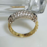 925 Sterling Silver Gold Plated Pave Cluster CZ Ring Fashion Jewelry For Women