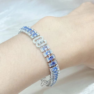 Natural Tanzanite Bracelet 925 Sterling Silver With Gemstone Jewelry