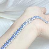 Natural Tanzanite Bracelet 925 Sterling Silver With Gemstone Jewelry