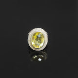 Split Shank Cocktail Ring 925 Sterling Silver With Lemon Stone Cubic Zirconia Jewelry