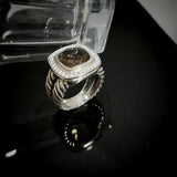 Split Shank Cushion Cut Smoky Cubic Zirconia 925 Sterling Silver Ring Womens Jewelry