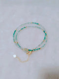 Green Agate Collarbone Necklace 925 Silver Alternated Stone DIY Beads Jewellery