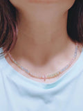 Natural Aquamarine Morganite Gemstone Jewelry DIY Beads Necklace 16 Inch