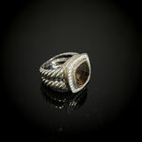 Split Shank Cushion Cut Smoky Cubic Zirconia 925 Sterling Silver Ring Womens Jewelry