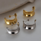 High Polish 925 Sterling Silver Jewelry Gold Finish Smooth Stud Earrings For Special Occasion