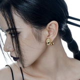 High Polish 925 Sterling Silver Jewelry Gold Finish Smooth Stud Earrings For Special Occasion