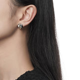 Aesthetic Design Jewelry, Minimalist Stud Earrings Irregular Texture Sterling Silver Jewellery