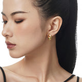 Minimalist Gold Tone Earrings Unique Design 925 Silver Jewelry for Birthday Gift