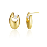 Minimalist Gold Tone Earrings Unique Design 925 Silver Jewelry for Birthday Gift