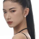 Round Ear Stud, Texture Rotate Model 925 Silver With Freshwater Pearl Earrings Jewellery