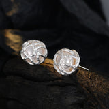 Freshwater Ball Earrings, 925 Sterling Silver Irregular Texture Ear Stud, Gold Plated Fashion Jewelry