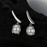 Sterling Silver Lustrous Bead Stud Earrings, Elegant Leaf and Fruit Earrings for Lady Exquisite Jewelry