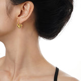 925 Silver Irregular C-Shaped Semi-Circular Stud Earrings for Women, Inspired From Volcanic Lava