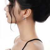 925 Silver Irregular C-Shaped Semi-Circular Stud Earrings for Women, Inspired From Volcanic Lava