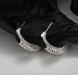 Arc Shaped Hoop Earrings, Enamel Craft Ear Stud ,Twist Design Gold Finished Jewelry