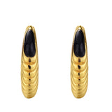 Arc Shaped Hoop Earrings, Enamel Craft Ear Stud ,Twist Design Gold Finished Jewelry