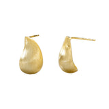 Teardop Stud Earrings Brushed Texture Finish 925 Sterling Silver Jewelry