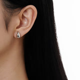 High Polish 925 Sterling Silver Jewellery Smooth Teardrop Stud Earrings 18K Gold Finish