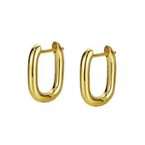Geometric Hoop Earrings Square Shape, High Polish Smooth 925 Silver Gold Finish Jewelry