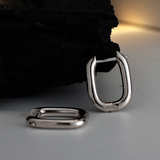 Geometric Hoop Earrings Square Shape, High Polish Smooth 925 Silver Gold Finish Jewelry