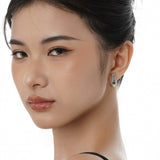 Sterling Silver Hollow Out Earrings U Shape , High Polish Gold Plated Finishing Jewelry