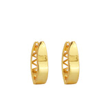 Sterling Silver Hollow Out Earrings U Shape , High Polish Gold Plated Finishing Jewelry