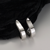 Sterling Silver Hollow Out Earrings U Shape , High Polish Gold Plated Finishing Jewelry