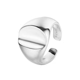 Silver Chunky Rings for Women Open Knuckle Ring Trendy Smooth Concave Shape