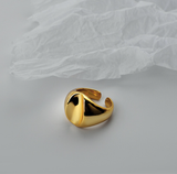 Silver Chunky Rings for Women Open Knuckle Ring Trendy Smooth Concave Shape