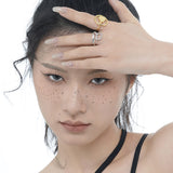 Minimalist Silver Open Adjustable Ring Women Fashion Jewelry