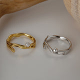 Aesthetic Design 925 Silver Petite Finger Ring With a Small Pearl Minimalist Jewelry