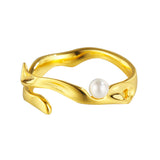 Aesthetic Design 925 Silver Petite Finger Ring With a Small Pearl Minimalist Jewelry