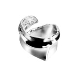Irregular 925 Sterling Silver Finger Ring High Polish Gold Plated Fashion Jewelry