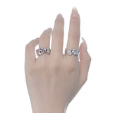 Irregular 925 Sterling Silver Red Enamel Ring Aesthetic Design Jewellery